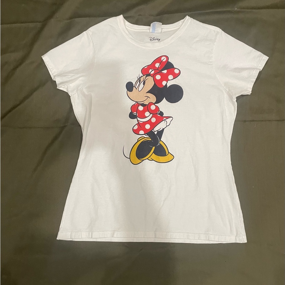 Disney Minnie Mouse White T-Shirt with Red and Yellow Highlights